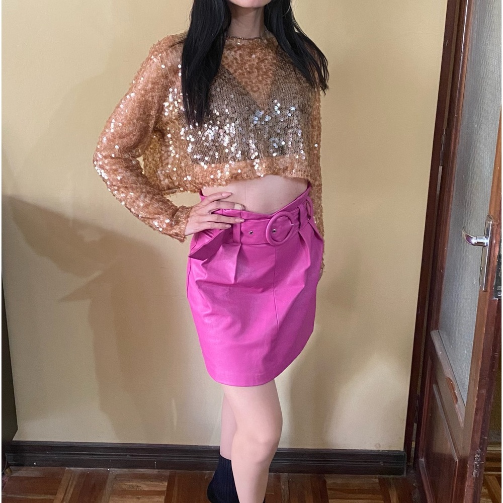 Zara gold sequin top